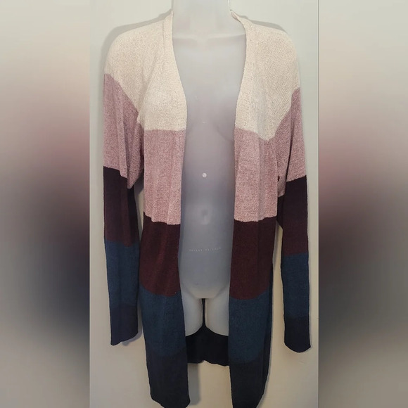 NWOT Maurices lightweight colorblock striped cardigan sweater, womens size 1 - Picture 3 of 12